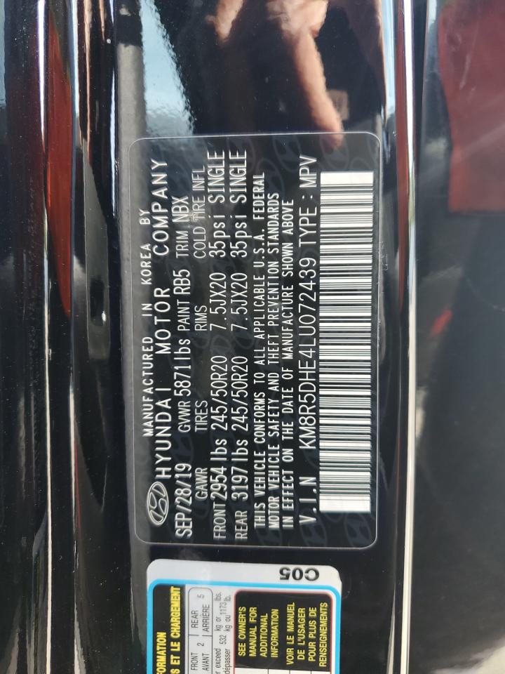 2020 Hyundai Palisade Limited VIN: KM8R5DHE4LU072439 Lot: 71687375