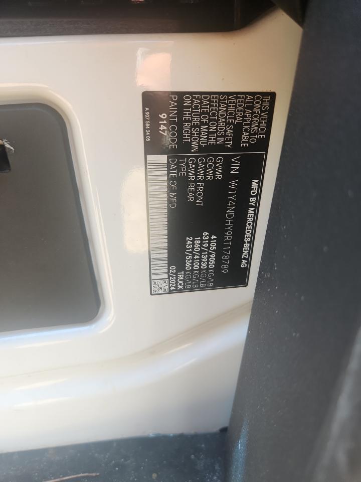 2024 Mercedes-Benz Sprinter 2500 VIN: W1Y4NDHY9RT178789 Lot: 70743215