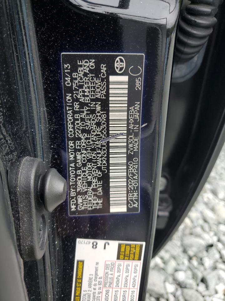 2013 Toyota Prius VIN: JTDKN3DU8D5630981 Lot: 81115825