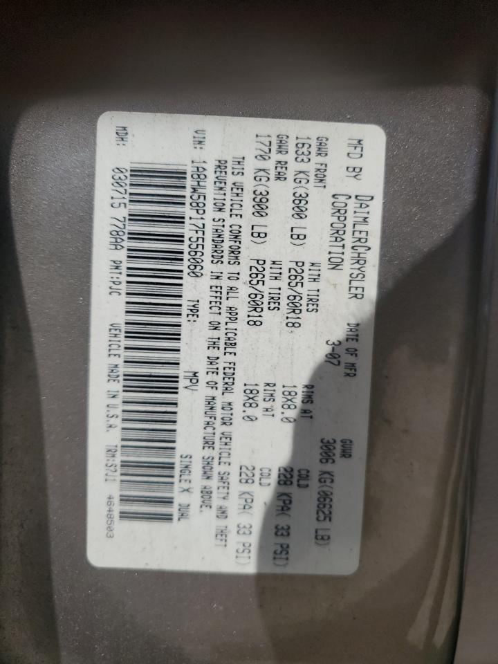 2007 Chrysler Aspen Limited VIN: 1A8HW58P17F556060 Lot: 80336015