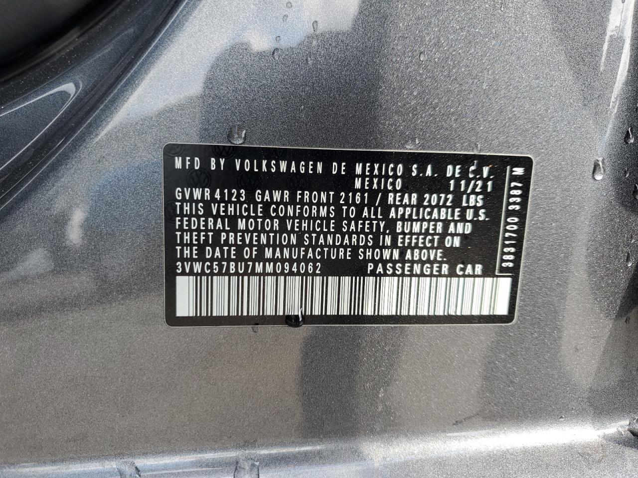 2021 Volkswagen Jetta S VIN: 3VWC57BU7MM094062 Lot: 82048515
