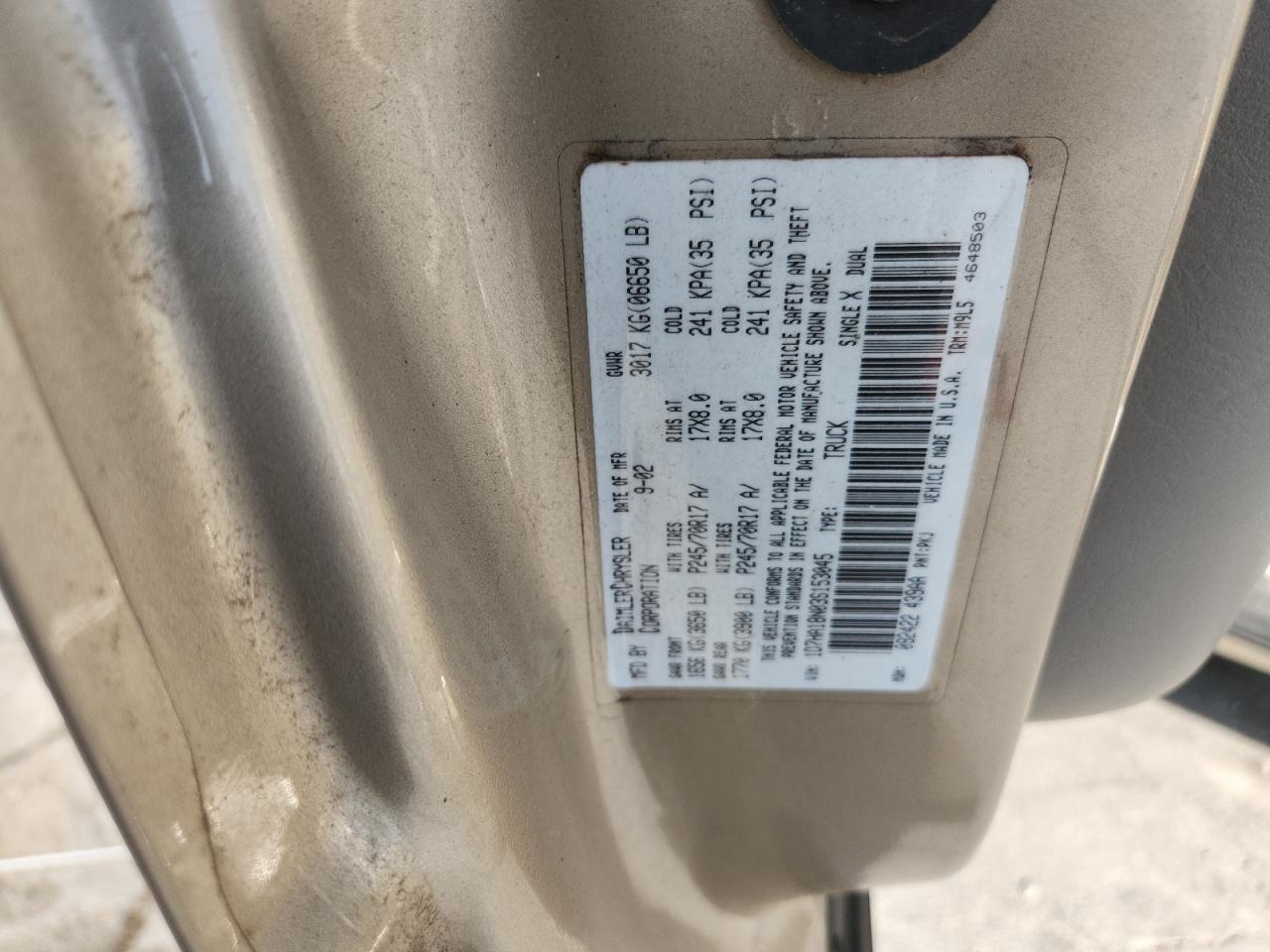 2003 Dodge Ram 1500 St VIN: 1D7HA18N03S153045 Lot: 72037415