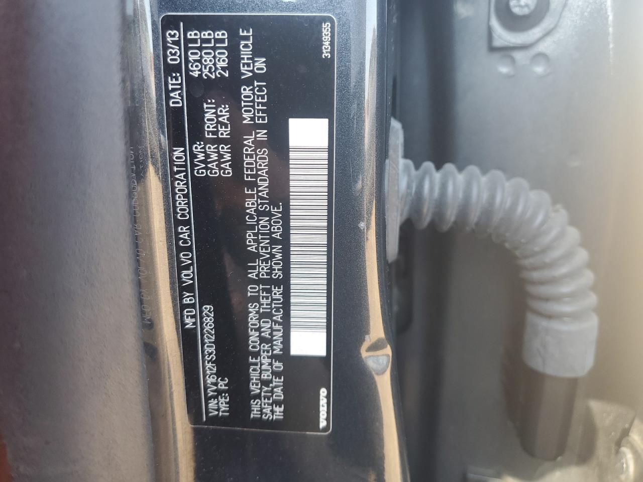 2013 Volvo S60 T5 VIN: YV1612FS3D1226829 Lot: 81028185