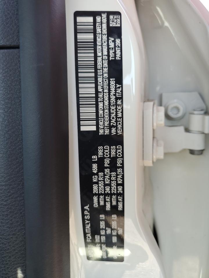 2022 Jeep Renegade Altitude VIN: ZACNJDE15NPN46061 Lot: 71853005