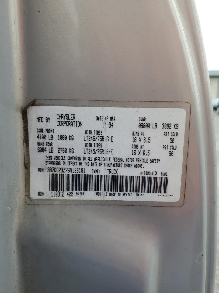 1995 Dodge Ram 2500 VIN: 3B7KC23Z7SM129181 Lot: 70901755