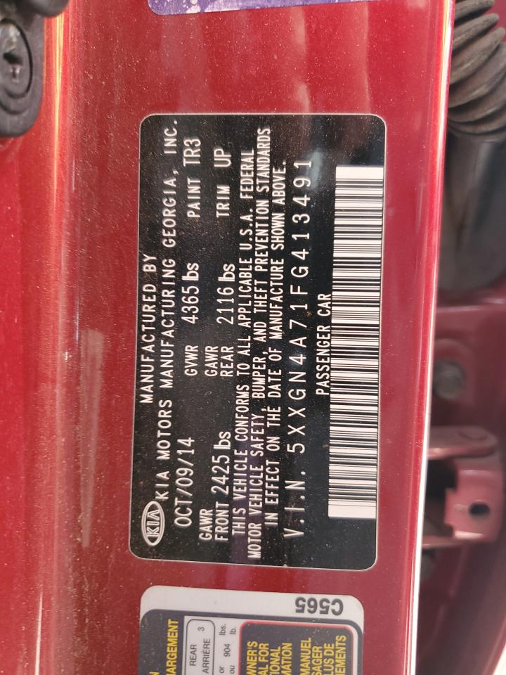 2015 Kia Optima Ex VIN: 5XXGN4A71FG413491 Lot: 71869645