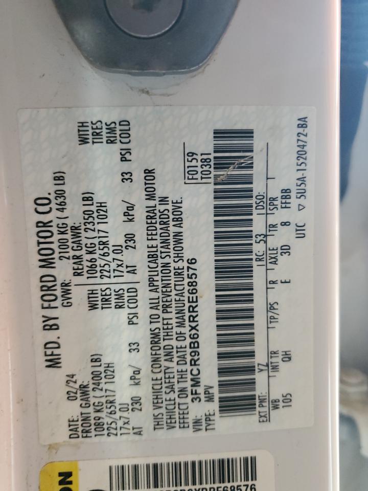 2024 Ford Bronco Sport Big Bend VIN: 3FMCR9B6XRRE68576 Lot: 80077045