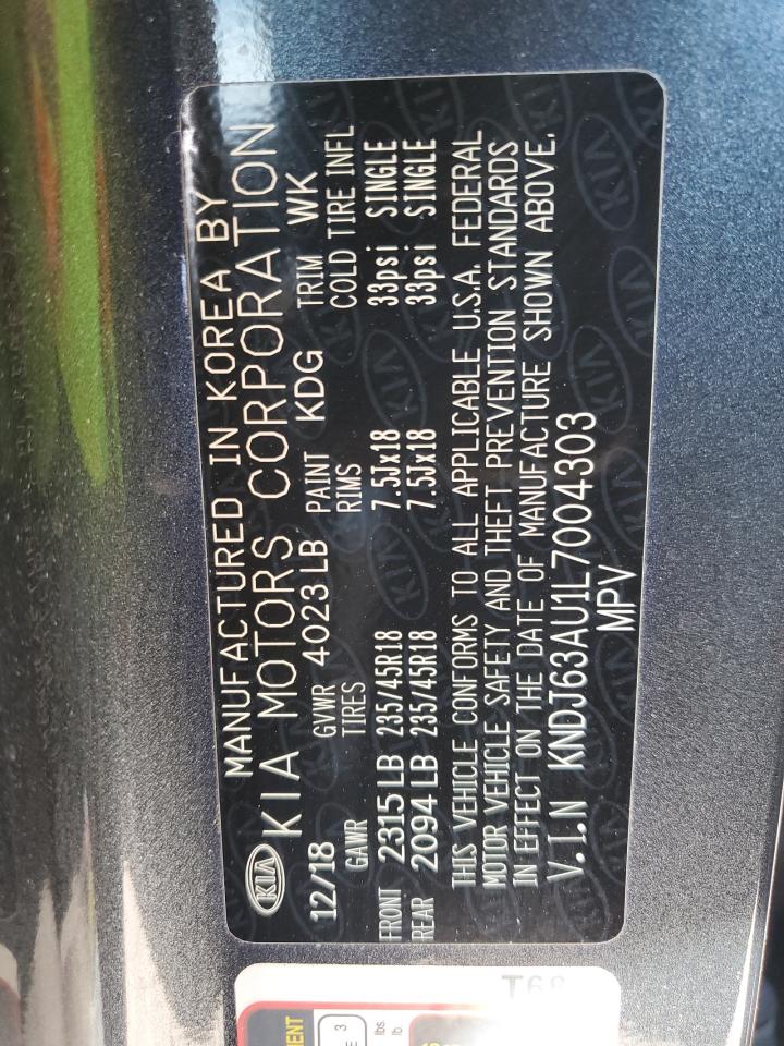 2020 Kia Soul Gt Line VIN: KNDJ63AU1L7004303 Lot: 84367545