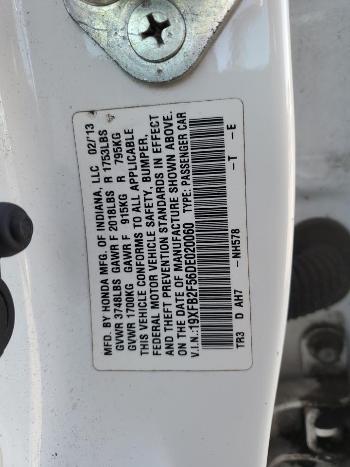 2013 Honda Civic Lx VIN: 19XFB2F56DE020060 Lot: 81785525