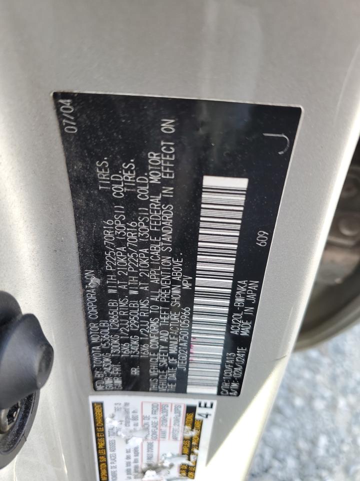 2005 Toyota Highlander VIN: JTEGD21A750105966 Lot: 81652195