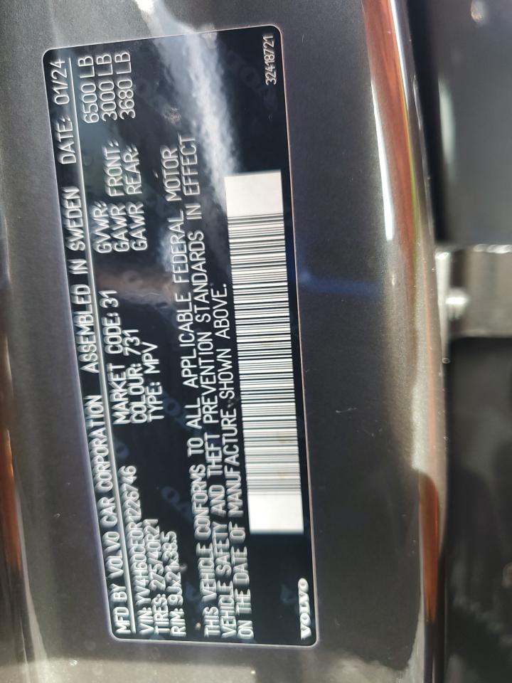 2024 Volvo Xc90 Plus VIN: YV4H60CE0R1226746 Lot: 84802835