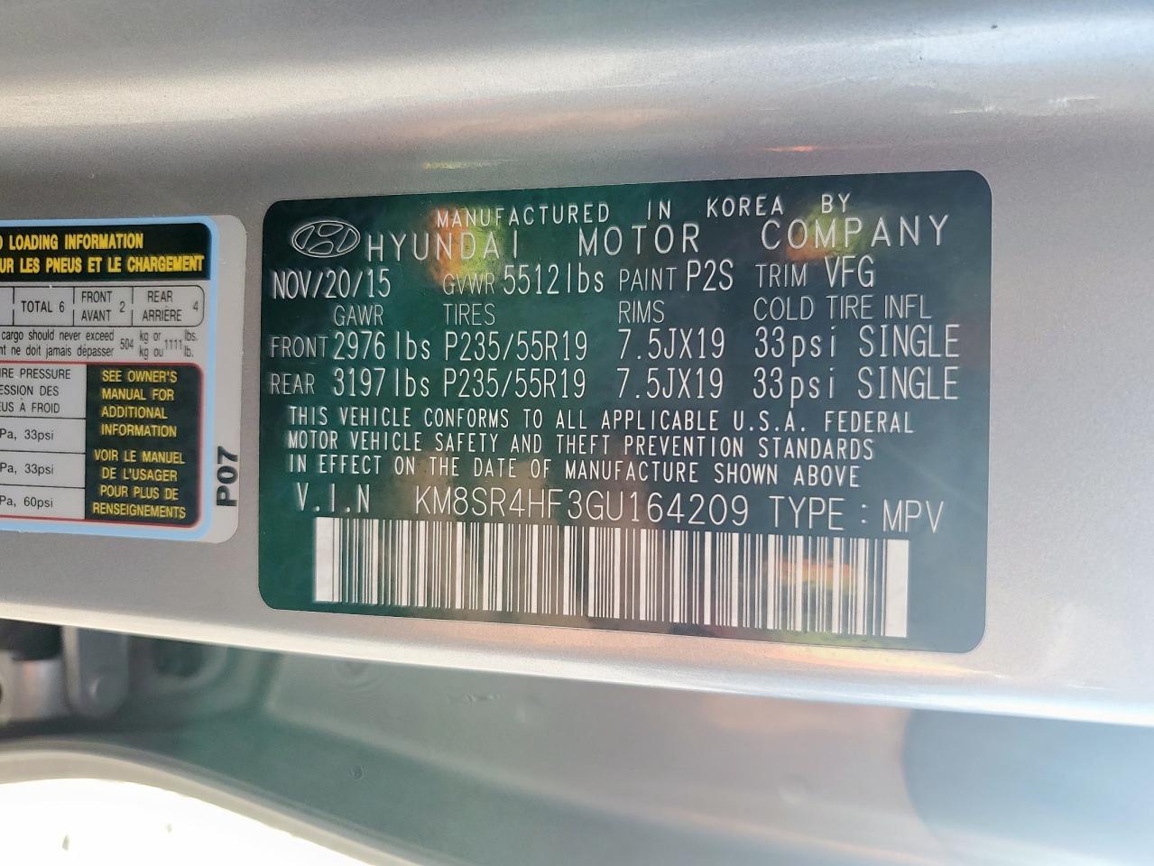 2016 Hyundai Santa Fe Se Ultimate VIN: KM8SR4HF3GU164209 Lot: 82160705