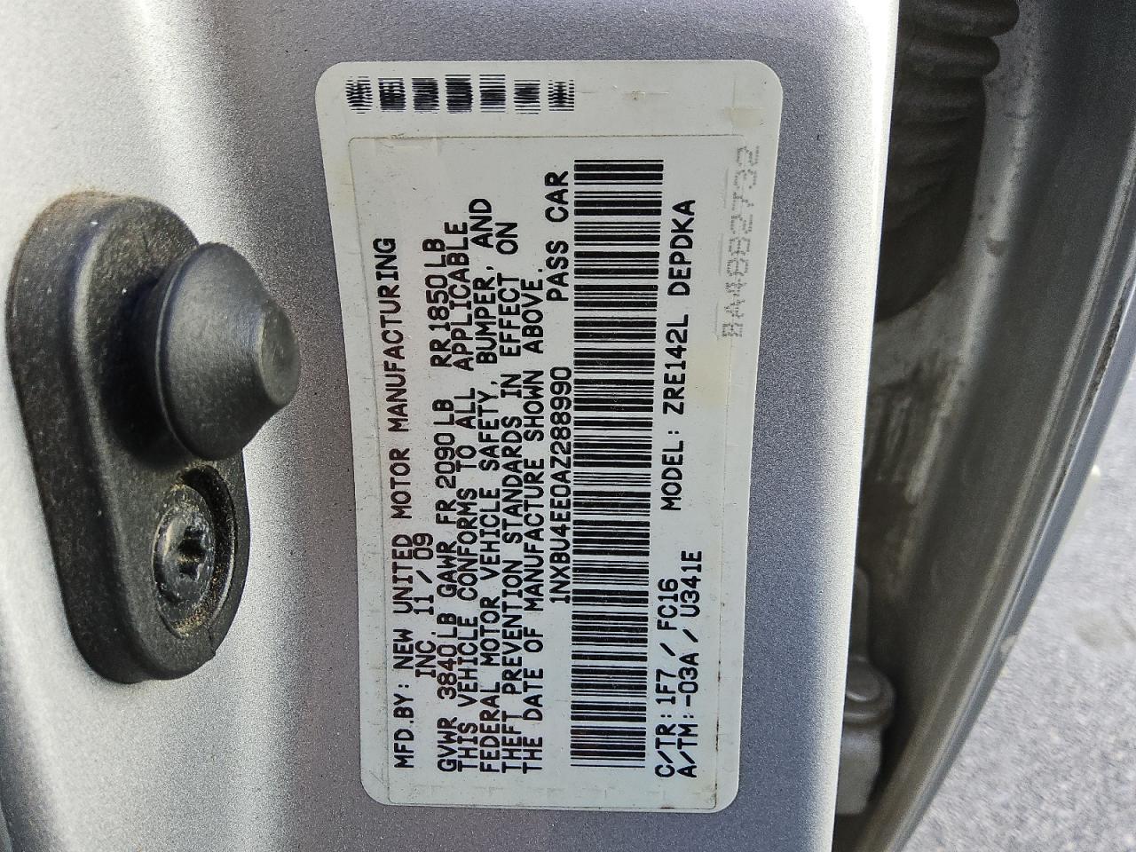 2010 Toyota Corolla Base VIN: 1NXBU4EE0AZ288990 Lot: 70816745