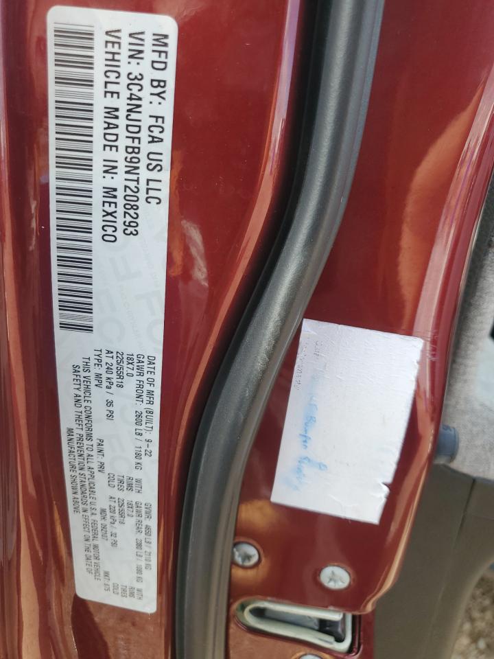 2022 Jeep Compass Latitude Lux VIN: 3C4NJDFB9NT208293 Lot: 81429705