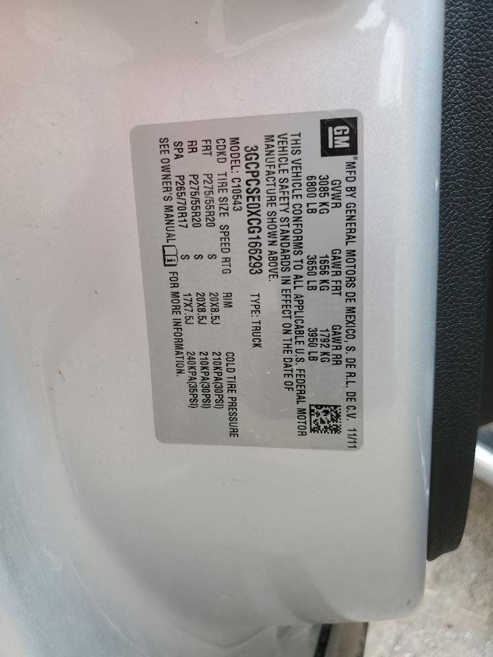 2012 Chevrolet Silverado C1500 Lt VIN: 3GCPCSE0XCG166293 Lot: 81591395