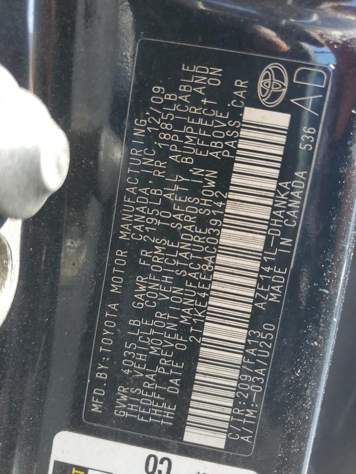 2010 Toyota Corolla Matrix S VIN: 2T1KE4EE8AC039142 Lot: 81030835