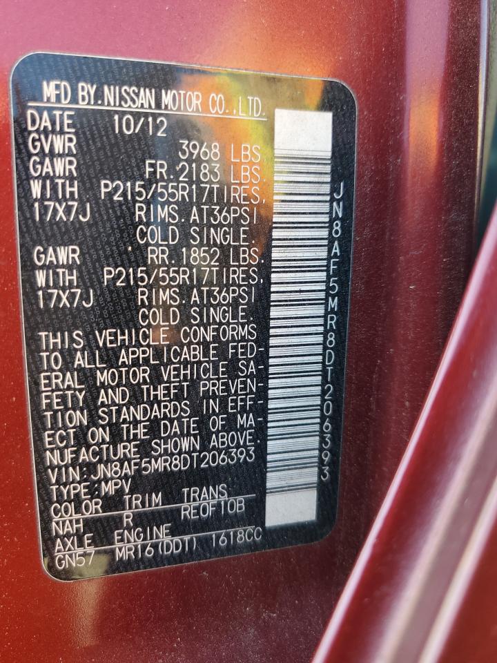 2013 Nissan Juke S VIN: JN8AF5MR8DT206393 Lot: 81789555