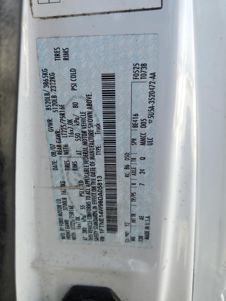 2008 Ford Econoline E150 Van VIN: 1FTNE14W98DA05813 Lot: 80900855