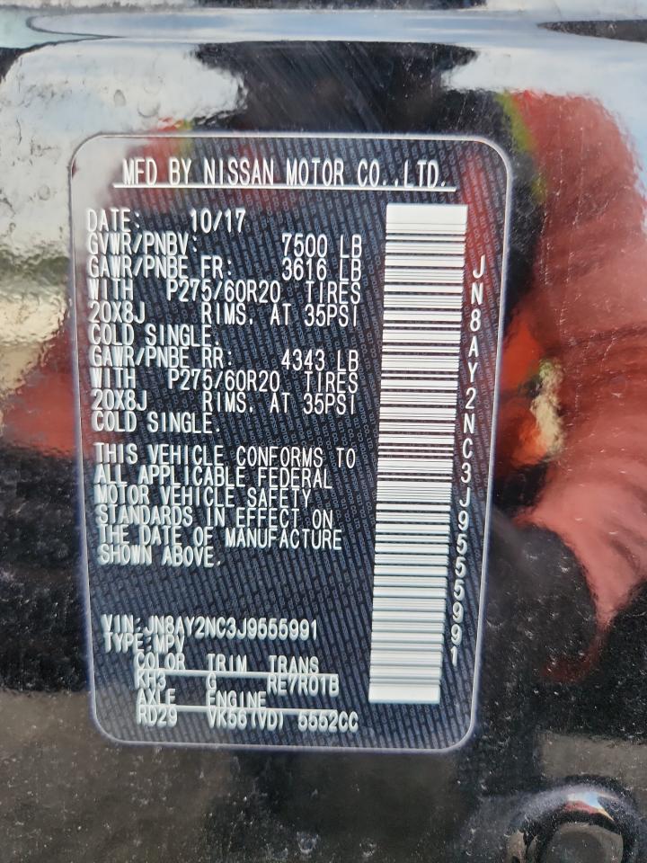 2018 Nissan Armada Sv VIN: JN8AY2NC3J9555991 Lot: 84376475