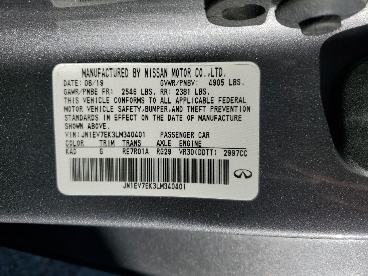 2020 Infiniti Q60 Pure VIN: JN1EV7EK3LM340401 Lot: 71914755