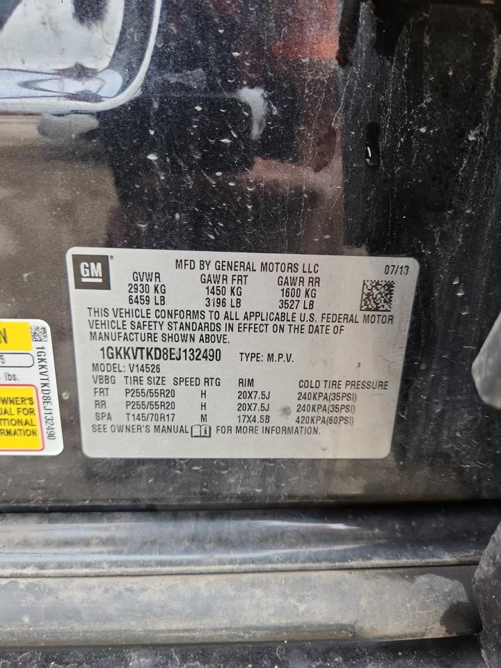 2014 GMC Acadia Denali VIN: 1GKKVTKD8EJ132490 Lot: 81736295