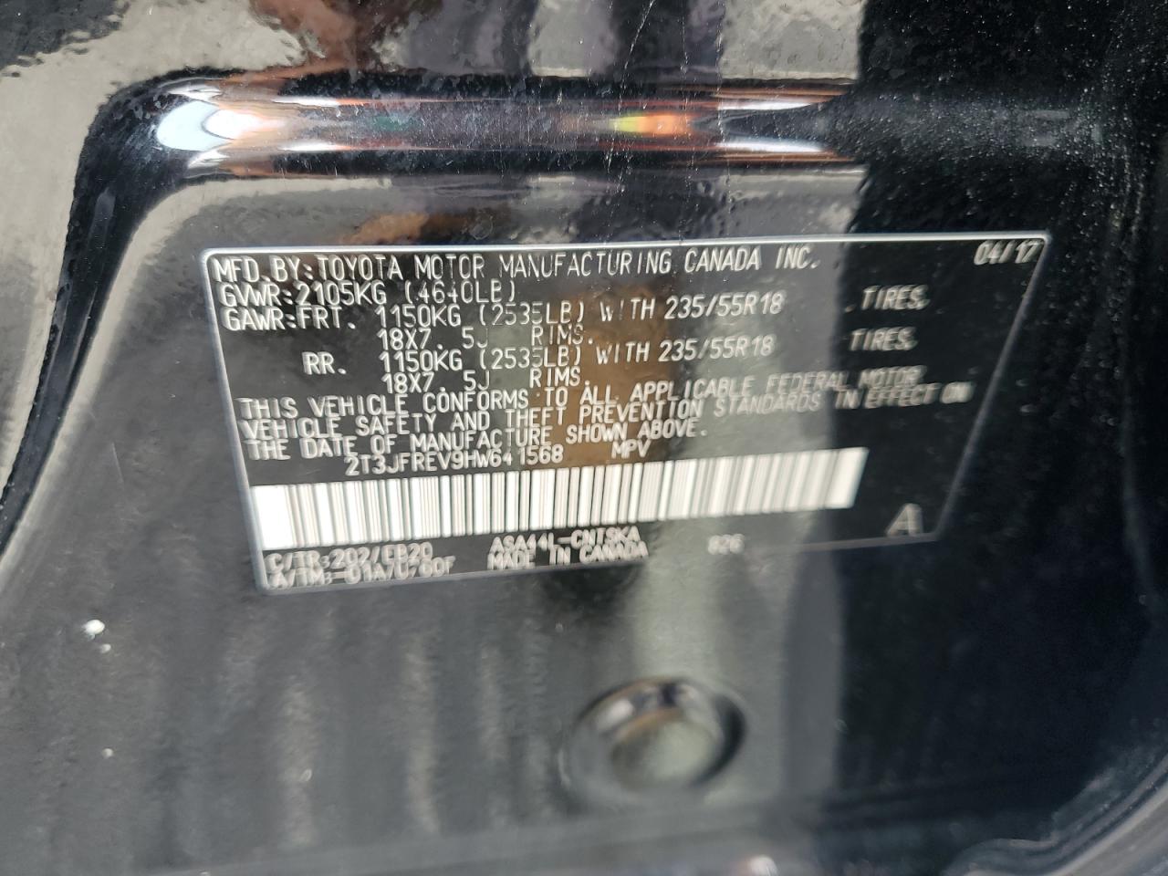 2017 Toyota Rav4 Se VIN: 2T3JFREV9HW641568 Lot: 70843495