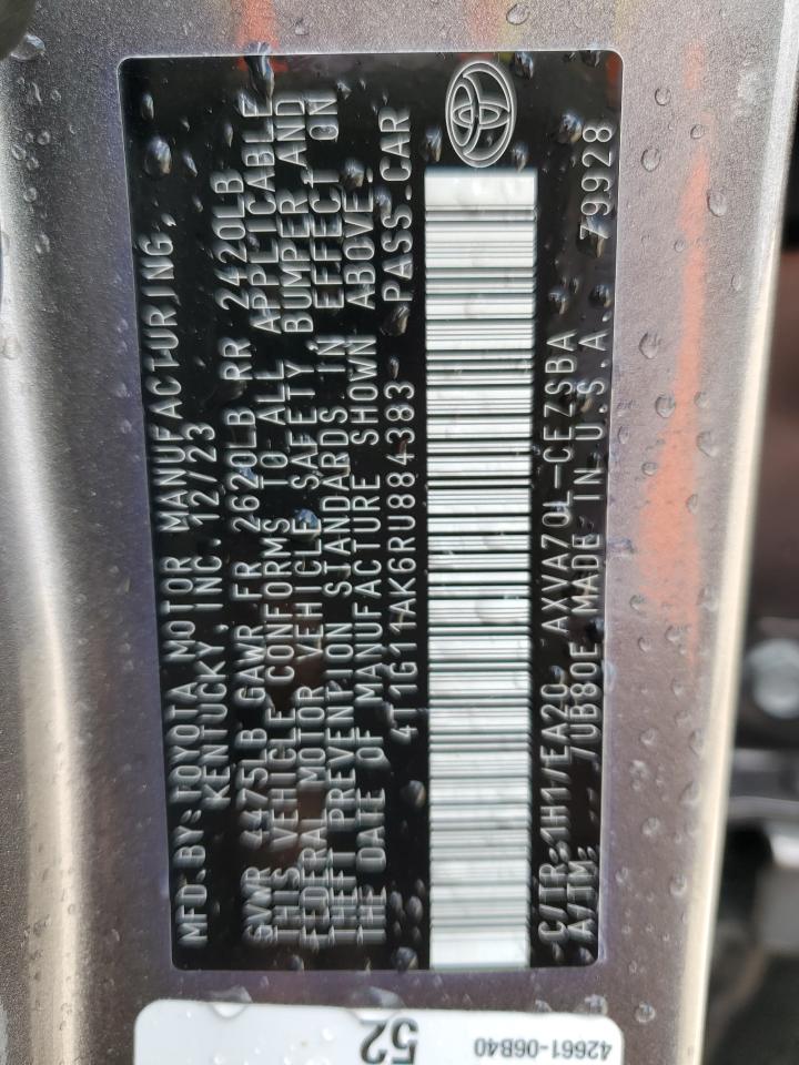 2024 Toyota Camry Se Night Shade VIN: 4T1G11AK6RU884383 Lot: 83869455