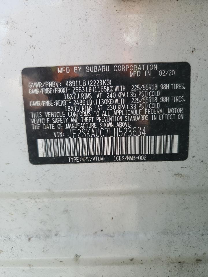 2020 Subaru Forester Limited VIN: JF2SKAUC7LH523634 Lot: 81744115