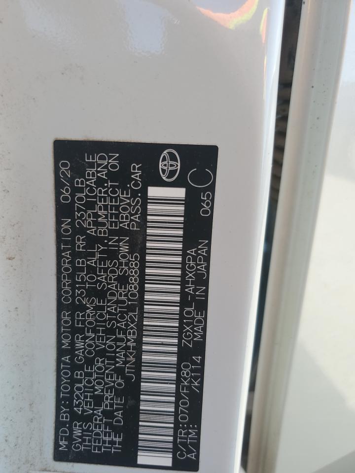 2020 Toyota C-Hr Xle VIN: JTNKHMBX2L1088885 Lot: 81982585