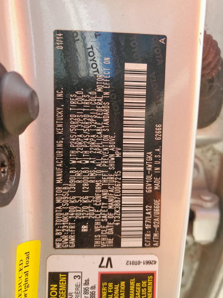 2014 Toyota Venza Le VIN: 4T3ZK3BB7EU067215 Lot: 82042015