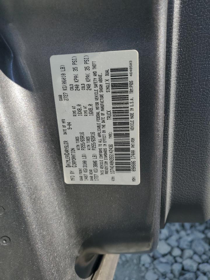 2005 Dodge Dakota Quad Slt VIN: 1D7HE48N35S142436 Lot: 82093635