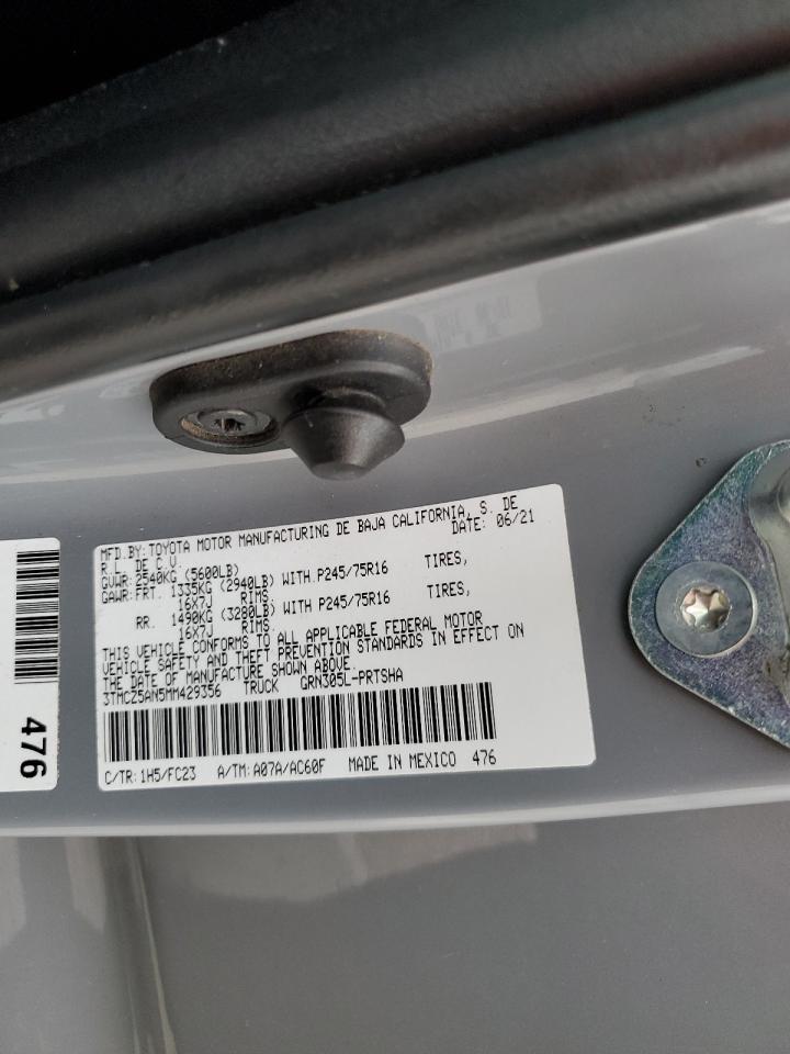 2021 Toyota Tacoma Double Cab VIN: 3TMCZ5AN5MM429356 Lot: 71444135