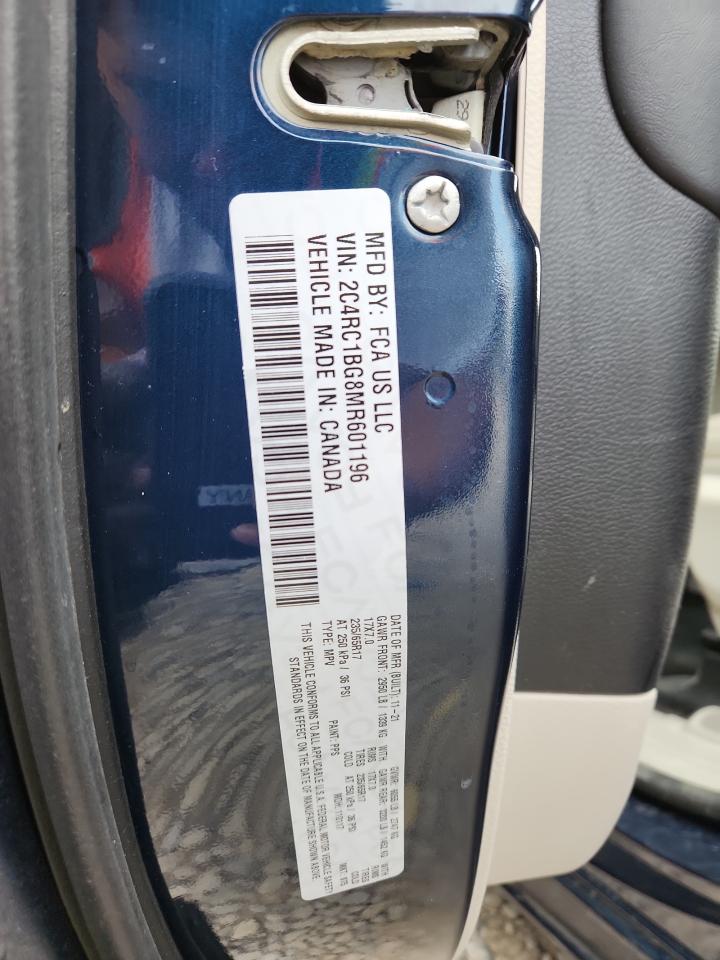 2021 Chrysler Pacifica Touring L VIN: 2C4RC1BG8MR601196 Lot: 80356145