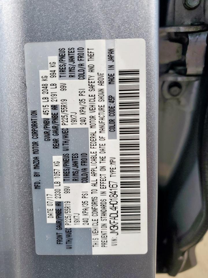 2017 Mazda Cx-5 Grand Touring VIN: JM3KFADL4H0184167 Lot: 83903365