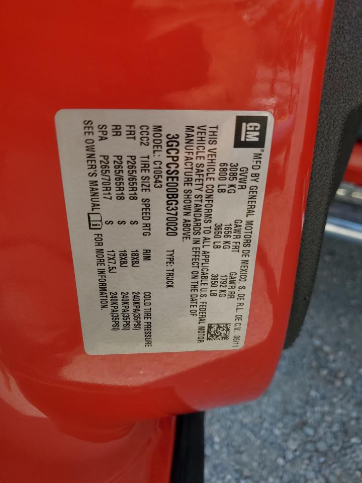 2011 Chevrolet Silverado C1500 Lt VIN: 3GCPCSE00BG370020 Lot: 81811215