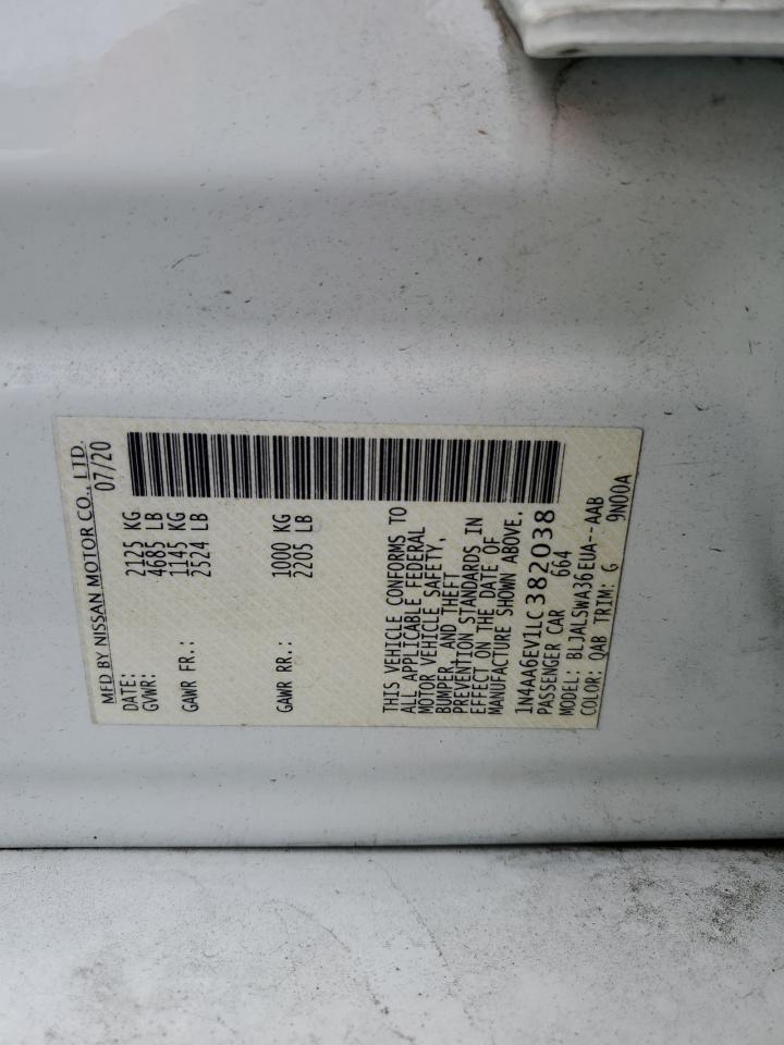 2020 Nissan Maxima Sr VIN: 1N4AA6EV1LC382038 Lot: 80828455