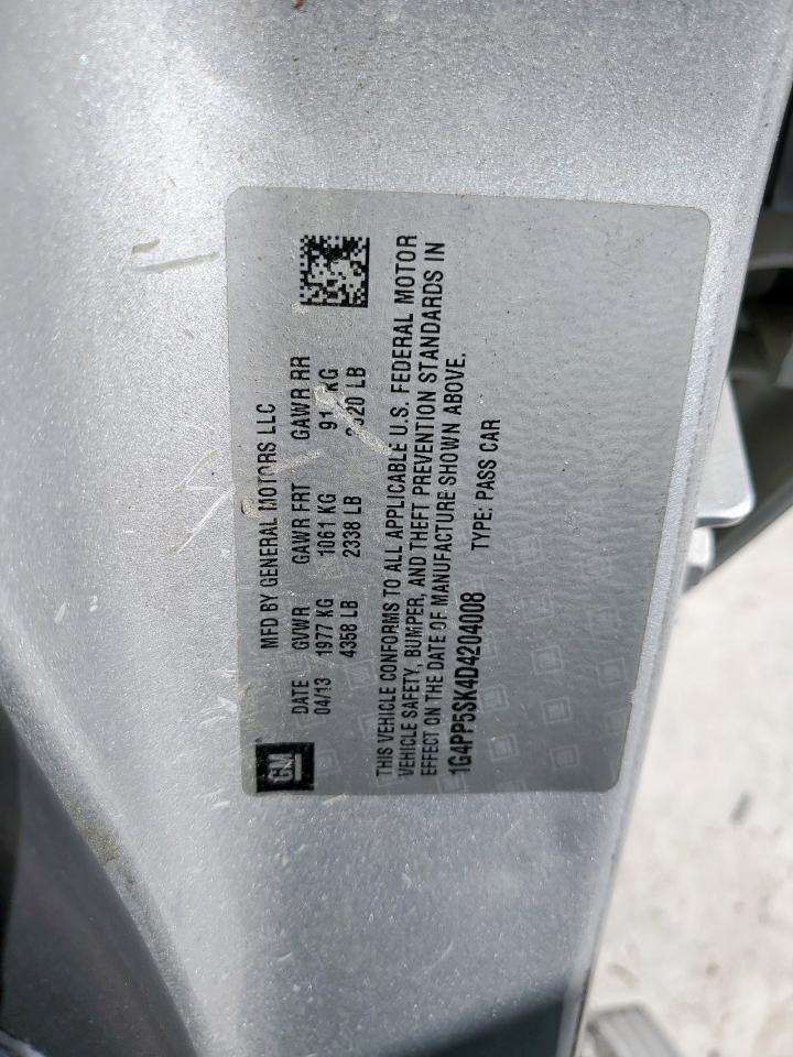 2013 Buick Verano VIN: 1G4PP5SK4D4204008 Lot: 81827955