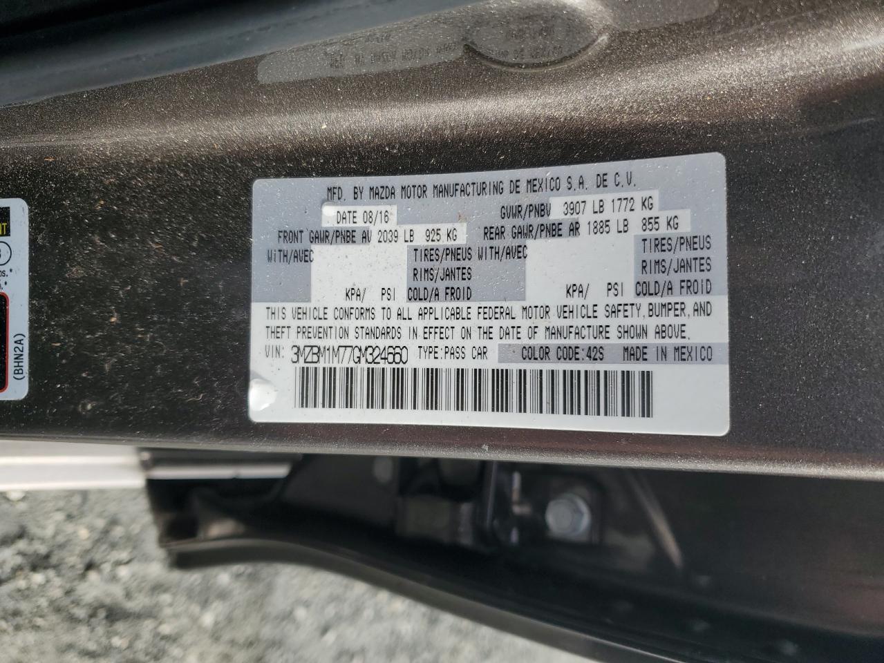 2016 Mazda 3 Touring VIN: 3MZBM1M77GM324660 Lot: 84283915