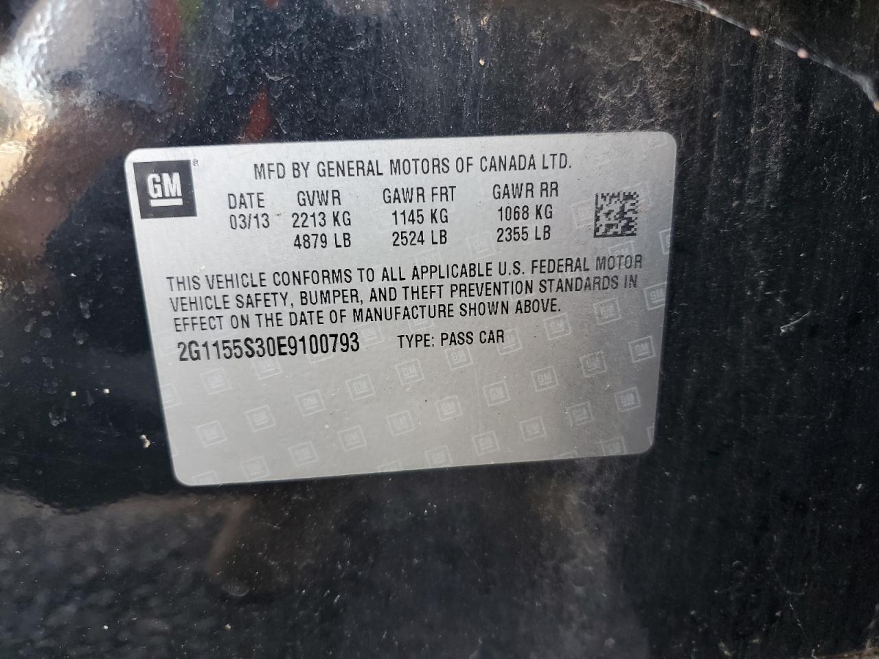 2014 Chevrolet Impala Ltz VIN: 2G1155S30E9100793 Lot: 80573065