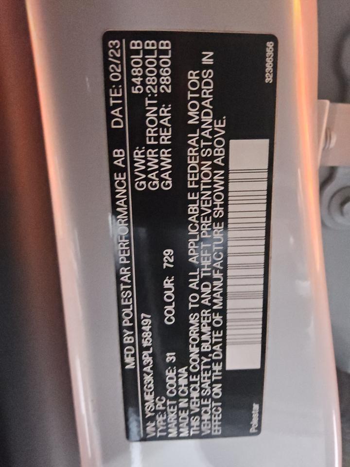 2023 Polestar 2 VIN: YSMEG3KA3PL158497 Lot: 83985325