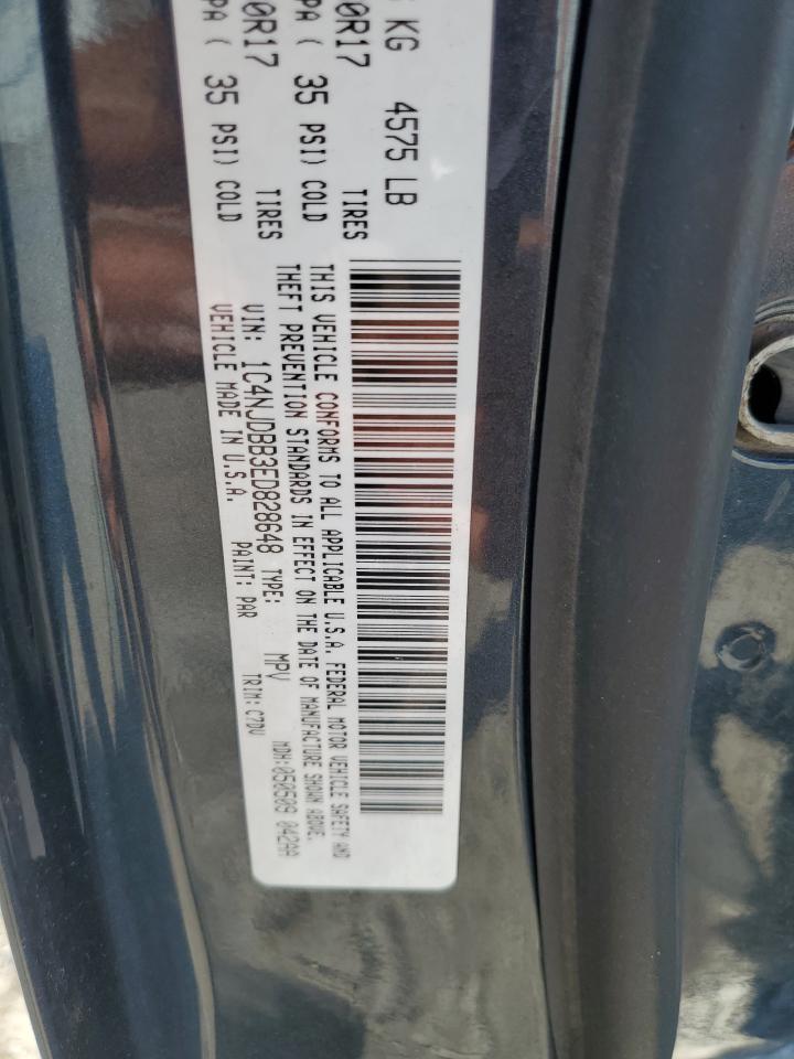 2014 Jeep Compass Sport VIN: 1C4NJDBB3ED828648 Lot: 71368445