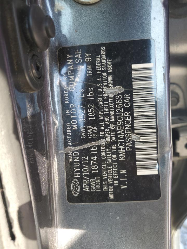 2012 Hyundai Accent Gls VIN: KMHCT4AE9CU266373 Lot: 81114415