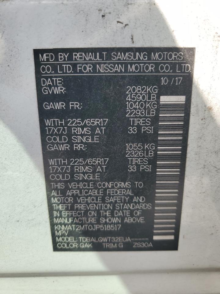 2018 Nissan Rogue S VIN: KNMAT2MT0JP518517 Lot: 84269725