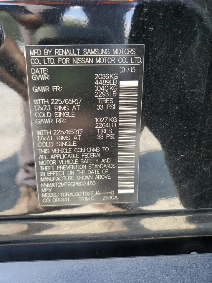 2016 Nissan Rogue S VIN: KNMAT2MT9GP608483 Lot: 80437975