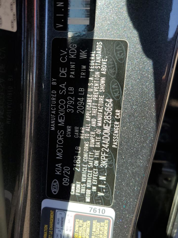 2021 Kia Forte Fe VIN: 3KPF24AD0ME285664 Lot: 71622145