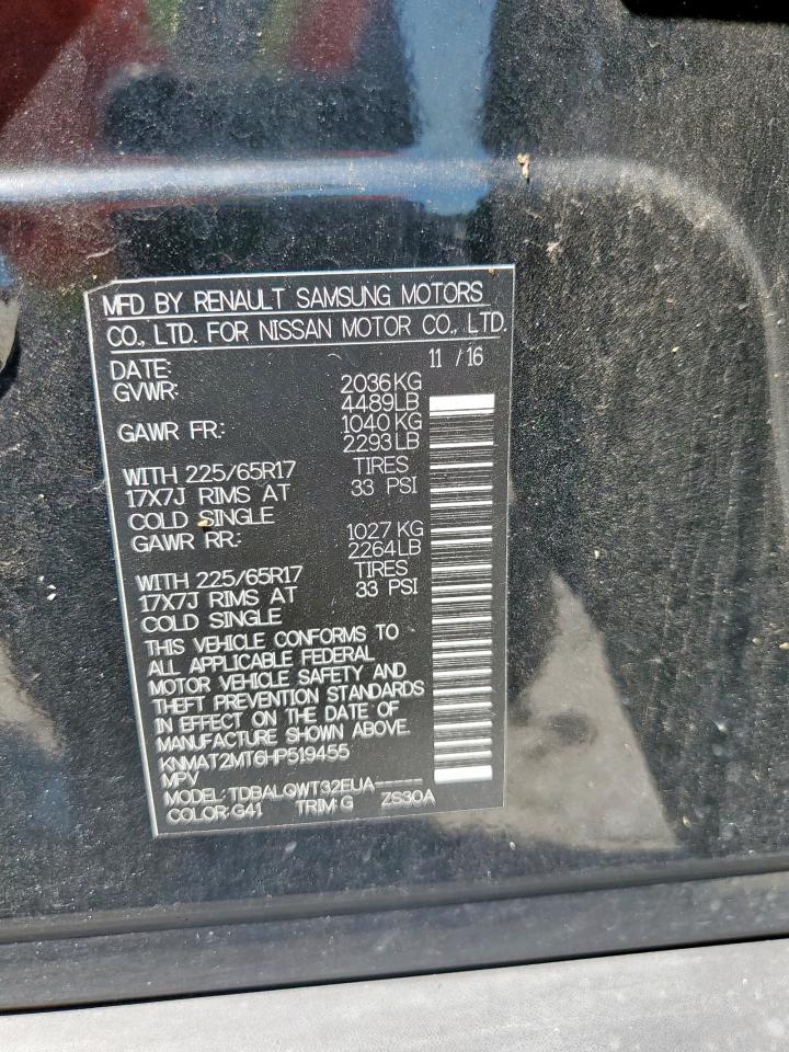 2017 Nissan Rogue S VIN: KNMAT2MT6HP519455 Lot: 72045345