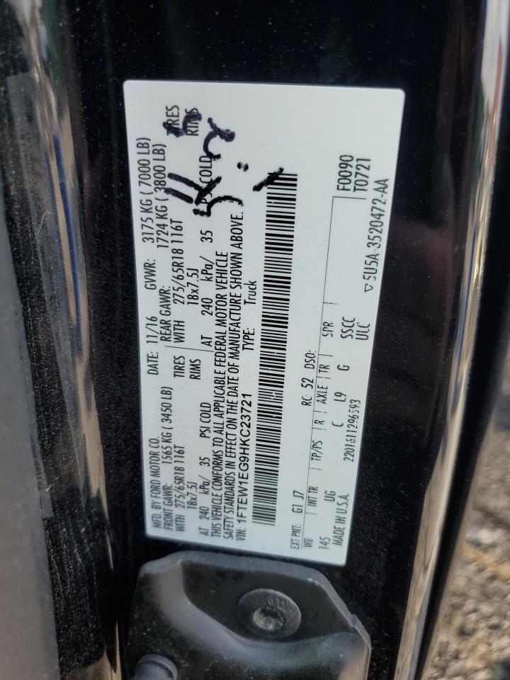 2017 Ford F150 Supercrew VIN: 1FTEW1EG9HKC23721 Lot: 80647525