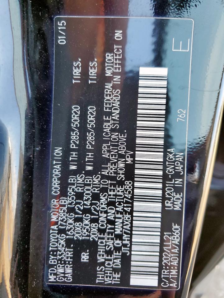 2015 Lexus Lx 570 VIN: JTJHY7AX8F4174588 Lot: 81727875