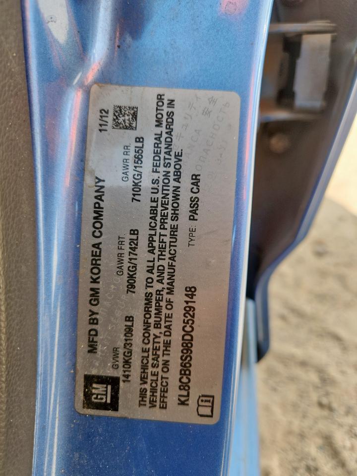 2013 Chevrolet Spark Ls VIN: KL8CB6S98DC529148 Lot: 81430205