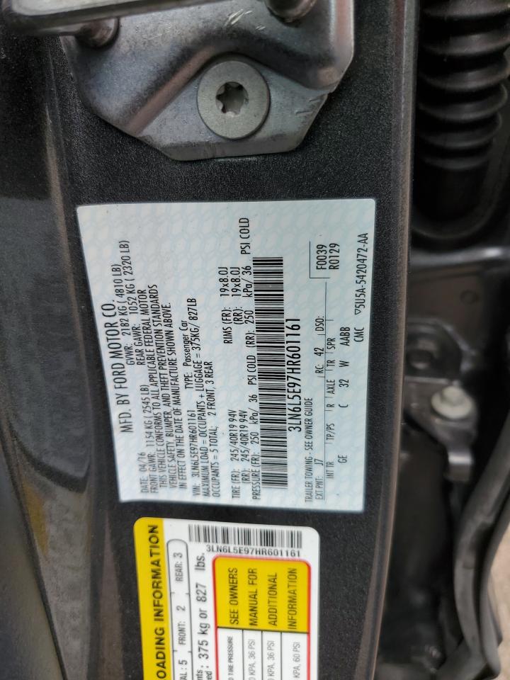 2017 Lincoln Mkz Reserve VIN: 3LN6L5E97HR601161 Lot: 81660345